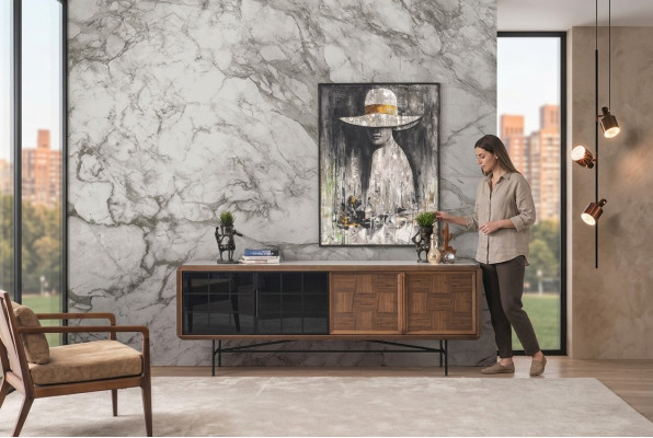 Buffet Dining Room Sideboard Dresser Wood Brown Cabinet Dressers