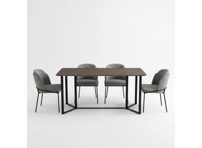 Dining room, dining nook, dining set, dining table set, 7-piece, wood, brown, modern chairs