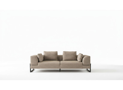 Sofa three-seater 3-seater upholstered sofa grey fabric fabric sofa wood sofas