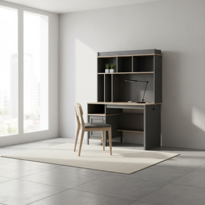 Desk Shelves Office Desk Computer Desk Wood Gray Children's Room