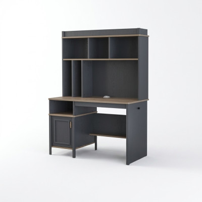 Desk Shelves Office Desk Computer Desk Wood Gray Children's Room