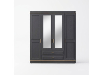 Wardrobe children's wardrobe closet wood mirror gray wooden wardrobe