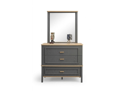 Set consisting of dresser with mirror, wood bedroom gray set, console table.