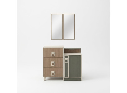 Bedroom dresser set with mirror wood brown set console table