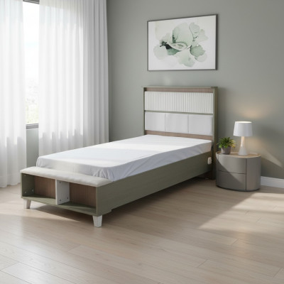 Bed frame children's bed children's room bed frames gray wood beds