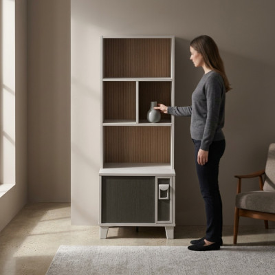 Bookshelf Bookcase Freestanding Shelf Shelf Wood Gray Children's Room