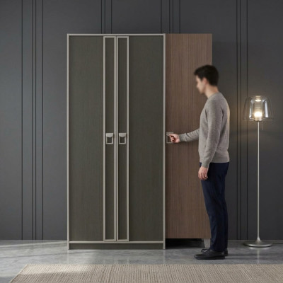 Wooden cabinet wardrobe children's wardrobe cabinet wood gray design