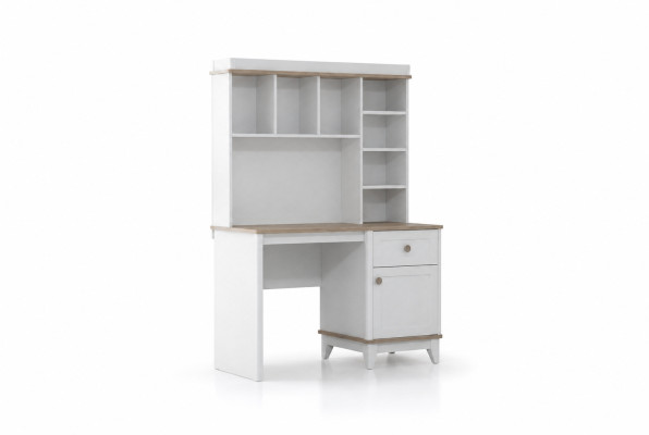 Wooden table desk shelves computer desk wood white children's room