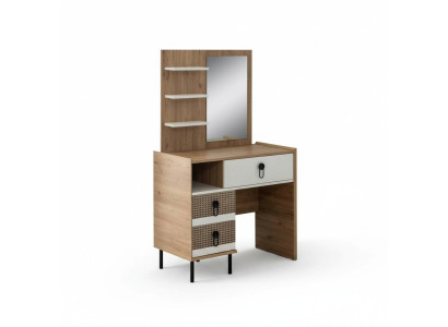 Makeup table set with mirror wood bedroom brown console set