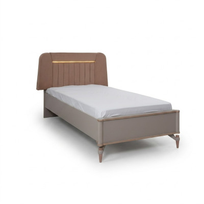 Children's bed frame bed children's room bed frame pink fabric LED