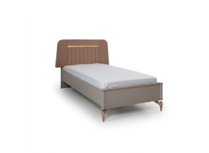Children's bed frame bed children's room bed frame pink fabric LED