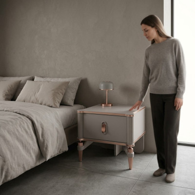 Design bedside table nightstands consoles wood modern beige girls