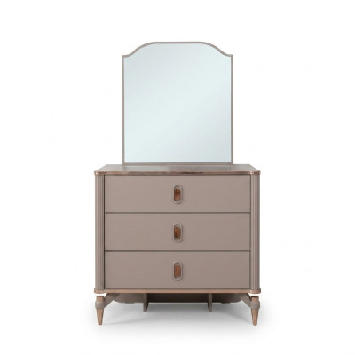 Dresser set with mirror wood children's room beige console set