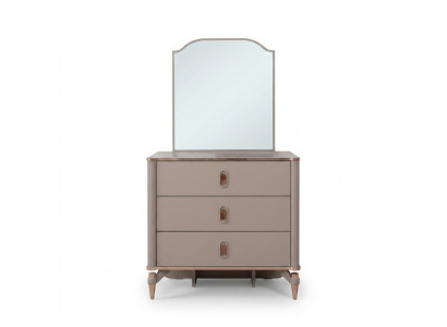 Dresser set with mirror wood children's room beige console set