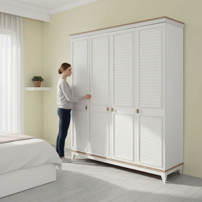 Closet Wardrobe Children’s Wardrobe Wooden Wardrobe Wood White Modern