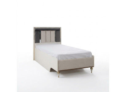 Children's bed frame bed 120cm children's room bed frames beige fabric