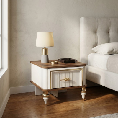 Nightstand children's room night consoles wooden consoles modern beige table