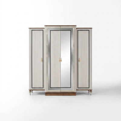 Bedroom wardrobe, clothes wardrobe, children's wardrobe, wooden wardrobe, beige.