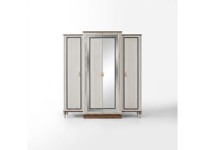 Bedroom wardrobe, clothes wardrobe, children's wardrobe, wooden wardrobe, beige.
