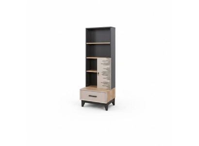 Bookshelf Cabinet Children's Room Shelf Wood Wooden Cabinet Gray Office