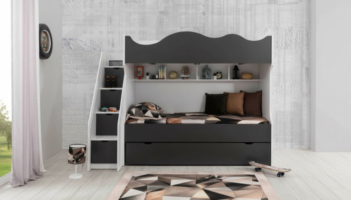 Bunk bed children's bed children's furniture gray set modern children