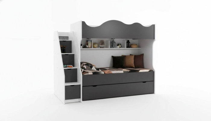 Bunk bed children's bed children's furniture gray set modern children