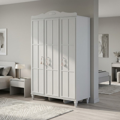 Luxury wardrobe children's wardrobe wooden wardrobe closet wood white