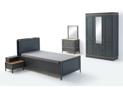 Children's Furniture Set Children's Room Bed Children's Bed Gray Wood 5-piece Set