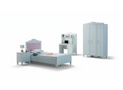 Complete children's furniture children's bed bed wood set 4-piece nursery white