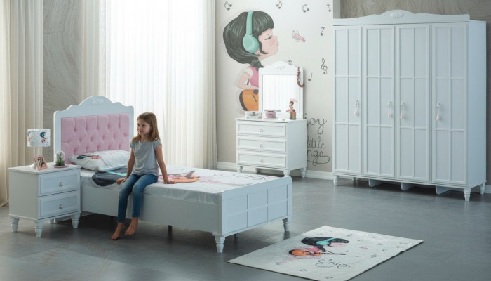 Children's room complete children's furniture children's bed bed wood set 5-piece white
