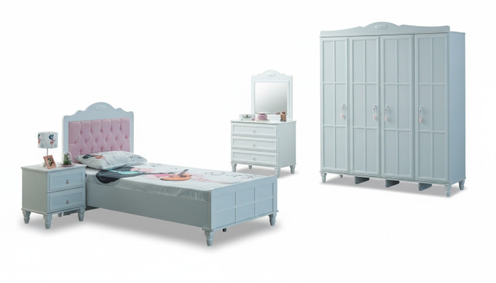 Children's room complete children's furniture children's bed bed wood set 5-piece white