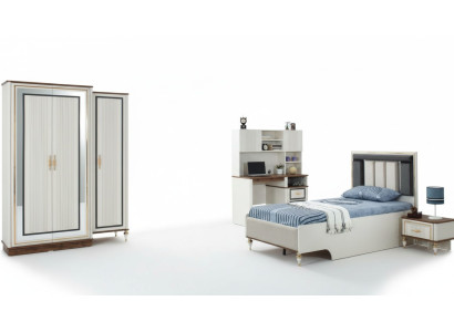 Children's furniture children's room bed children's bed white wood set 4-piece tables