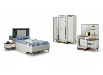 Children's room set bed children's bed children's furniture white wood set 5-piece