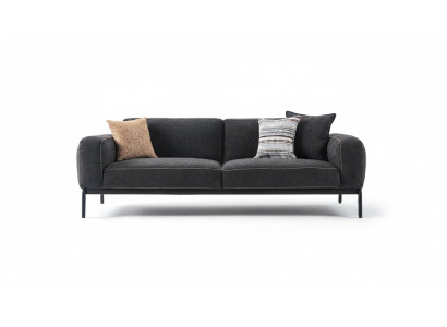 Elegant upholstered sofa, 3-seater couch, three-seater gray fabric modern upholstered sofa