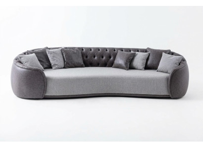 Four-seater Chesterfield sofa, 4-seater, gray fabric sofa, fabric upholstered sofa