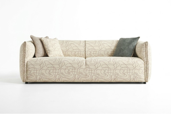 Three-seater sofa 3-seater beige fabric sofa fabric modern upholstered sofa new