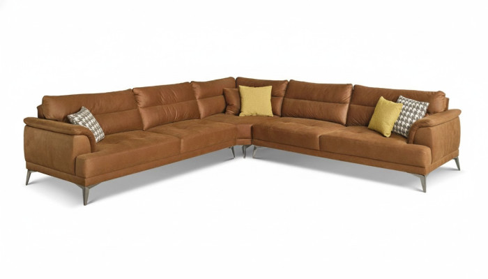Upholstered Sofa Corner Sofa L Shape Large Living Landscape Sofa Brown Modern