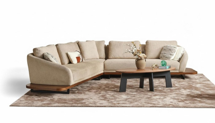 Upholstered sofa corner sofa L-shaped sofa living room landscape sofas beige modern
