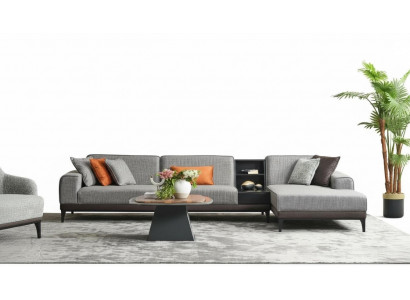 Corner sofa landscape couch L shape large sofa gray modern upholstered sofa