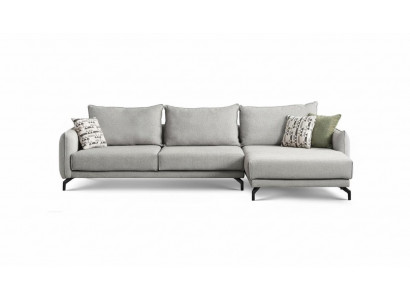 Corner-shaped sectional couch, large sofa, gray modern upholstered sofa