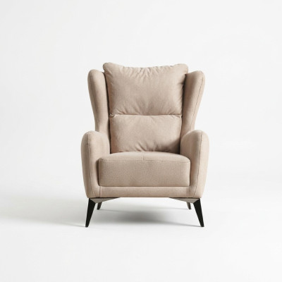 Luxury Armchair Single-Seater 1 Seater Fabric Armchair Beige Living Room Modern