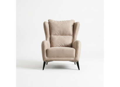 Luxury Armchair Single-Seater 1 Seater Fabric Armchair Beige Living Room Modern