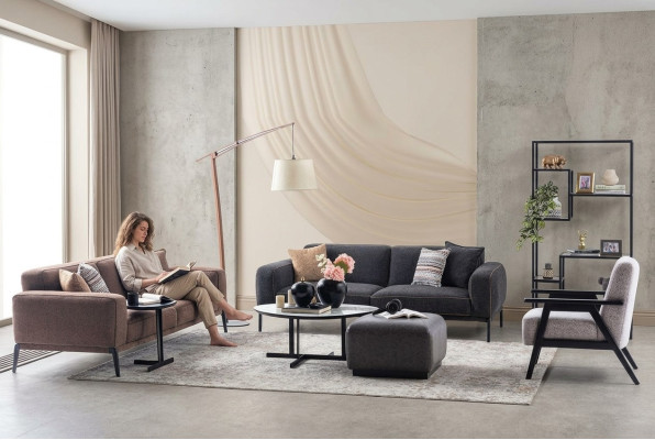 Couch set three-seater armchair sofa fabric multicolored fabric sofa set 3+3+1