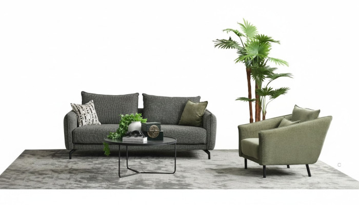 Living room suite sofa set three-seater armchair gray fabric sofa set 3+1 seater