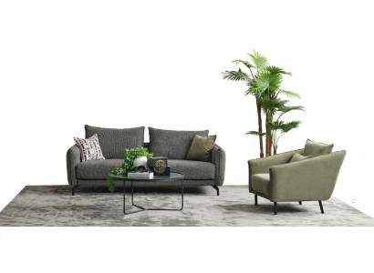Living room suite sofa set three-seater armchair gray fabric sofa set 3+1 seater