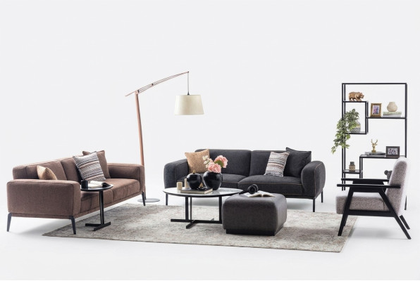 Couch set three-seater armchair sofa fabric 4-piece fabric sofa multicolored 3+3+1+1
