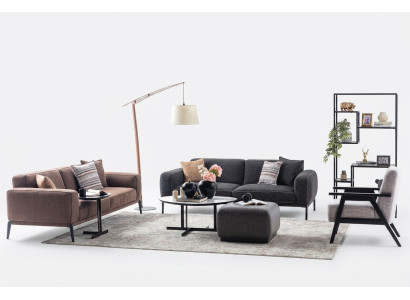 Couch set three-seater armchair sofa fabric 4-piece fabric sofa multicolored 3+3+1+1