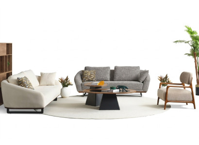 Couch set three-seater armchair sofa fabric beige fabric sofa set gray 3+3+1
