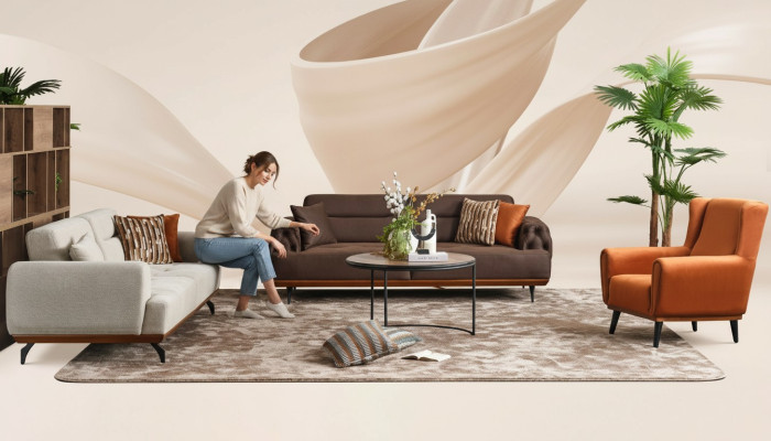 Upholstered sofa set multicolored three-seater armchair fabric sofa set 3+3+1