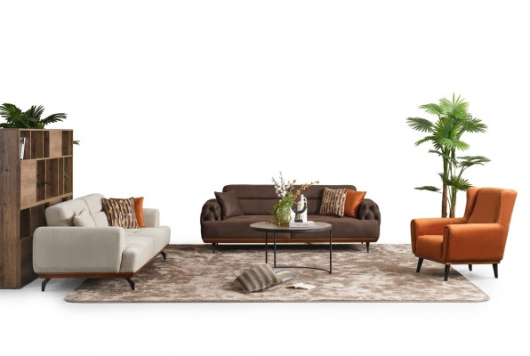 Upholstered sofa set multicolored three-seater armchair fabric sofa set 3+3+1